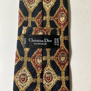 Christian Dior Monsieur Vintage Wide Silk Tie Made in France Paris Fait Main ~4”
